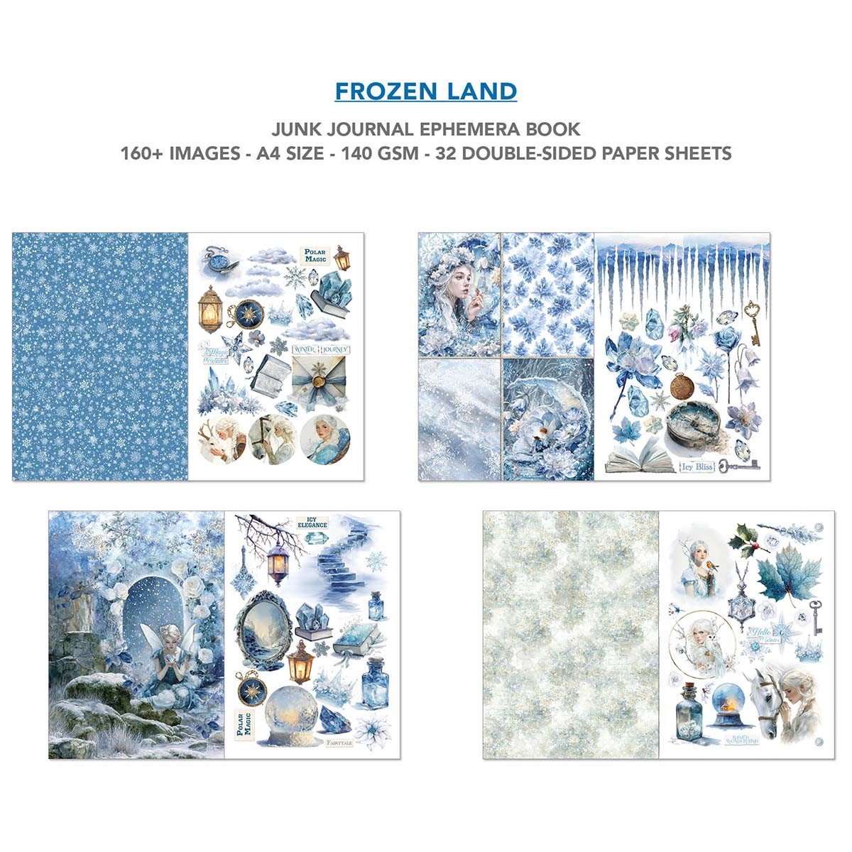 Ciao Bella FROZEN LAND A4 Junk Journal & Ephemera Book #CBB016