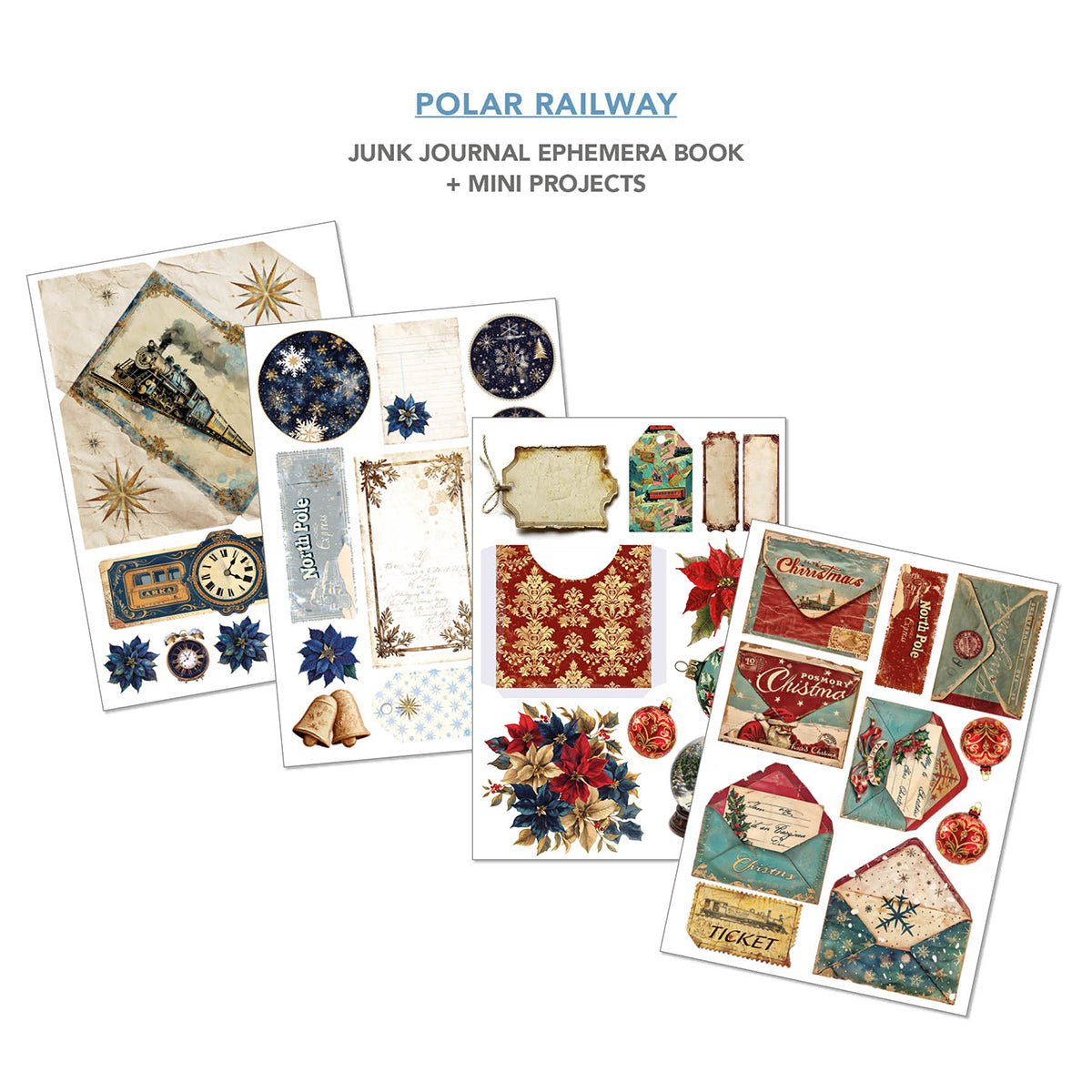 Ciao Bella POLAR RAILWAY A4 Junk Journal & Ephemera Book #CBB018