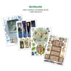 Collection of scrapbooking elements with 'Neverland' branding on a white background