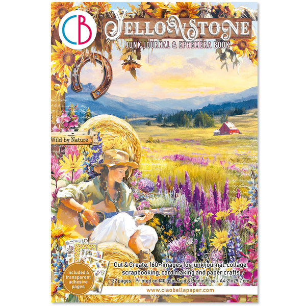 Ciao Bella YELLOWSTONE A4 Junk Journal & Ephemera Book #CBB022
