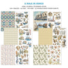 Collection of Venice-themed paper sheets for a junk journal on a white background