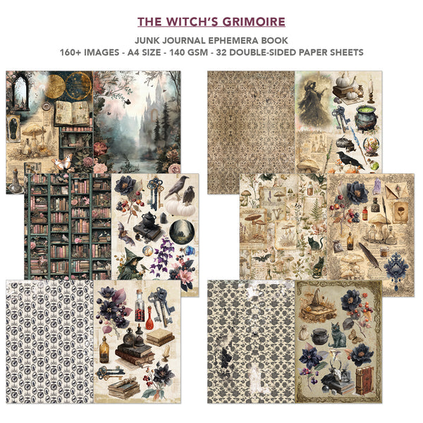 Ciao Bella THE WITCH'S GRIMOIRE A4 Junk Journal & Ephemera Book #CBB029