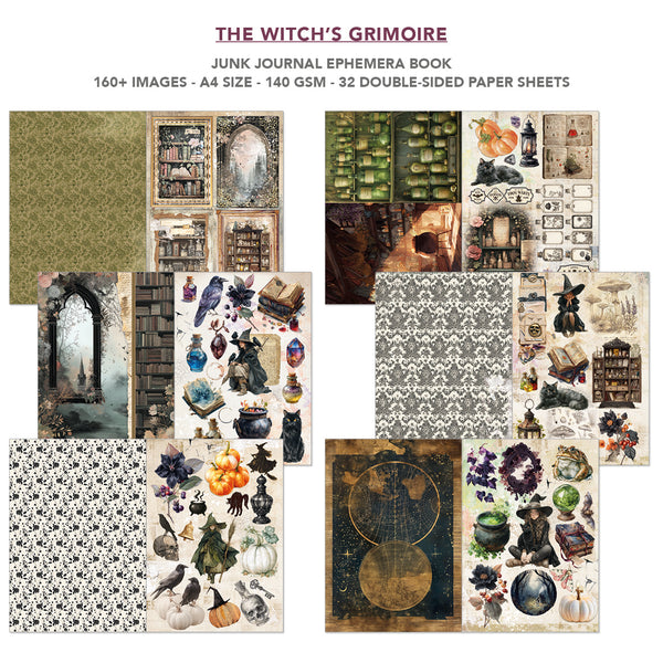Ciao Bella THE WITCH'S GRIMOIRE A4 Junk Journal & Ephemera Book #CBB029