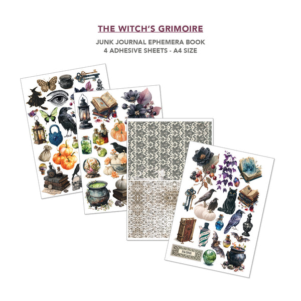 Ciao Bella THE WITCH'S GRIMOIRE A4 Junk Journal & Ephemera Book #CBB029