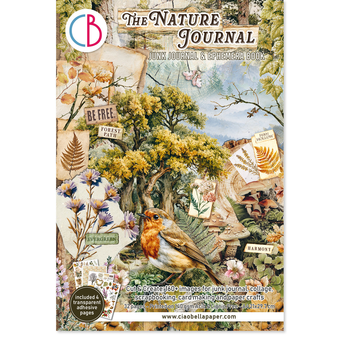 Ciao Bella THE NATURE JOURNAL A4 Junk Journal & Ephemera Book #CBB030