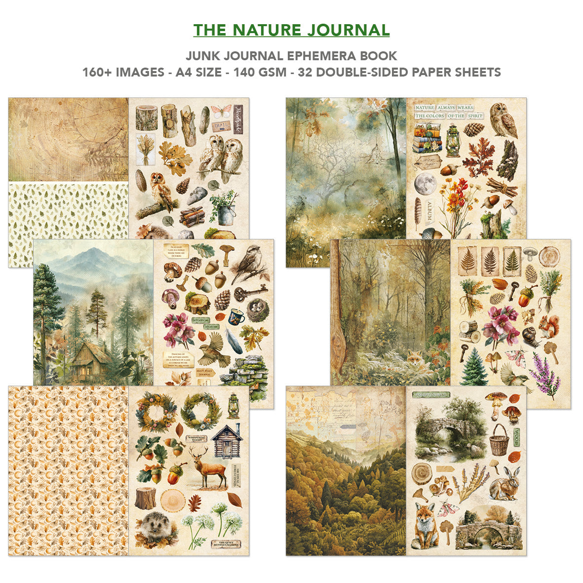 Ciao Bella THE NATURE JOURNAL A4 Junk Journal & Ephemera Book #CBB030