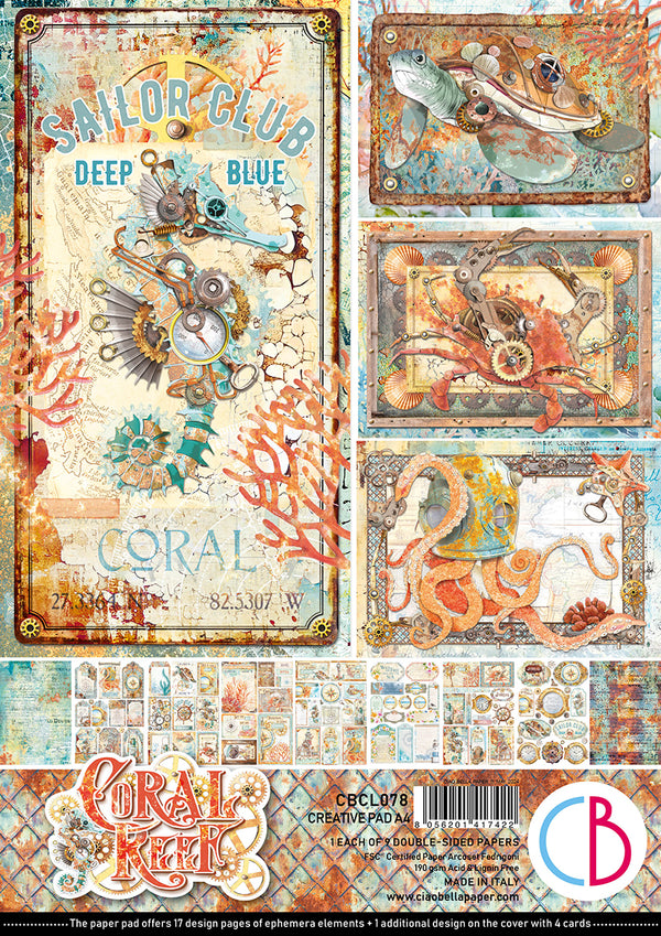 Ciao Bella CORAL REEF A4 Creative Pad #CBCL078