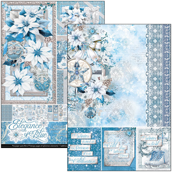 Ciao Bella ELEGANCE OF BLUE Christmas Winter A4 Creative Pad #CBCL079