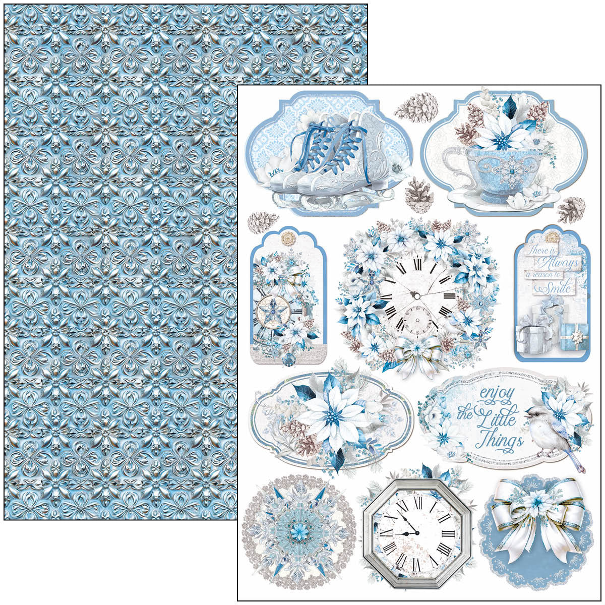 Ciao Bella ELEGANCE OF BLUE Christmas Winter A4 Creative Pad #CBCL079