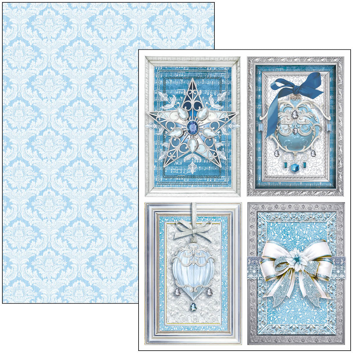 Ciao Bella ELEGANCE OF BLUE Christmas Winter A4 Creative Pad #CBCL079