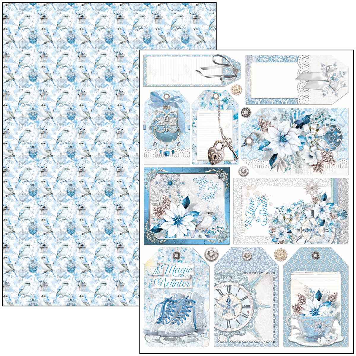 Ciao Bella ELEGANCE OF BLUE Christmas Winter A4 Creative Pad #CBCL079