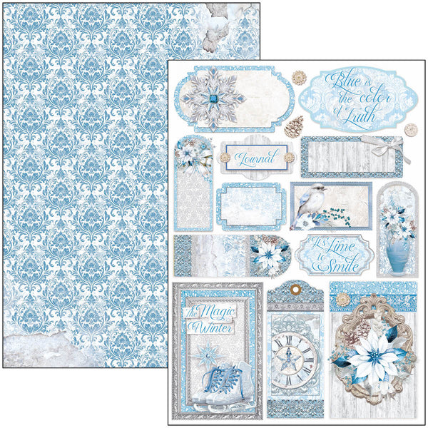 Ciao Bella ELEGANCE OF BLUE Christmas Winter A4 Creative Pad #CBCL079