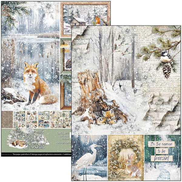 Ciao Bella FOREST TALES Winter Christmas A4 Creative Pad #CBCL090