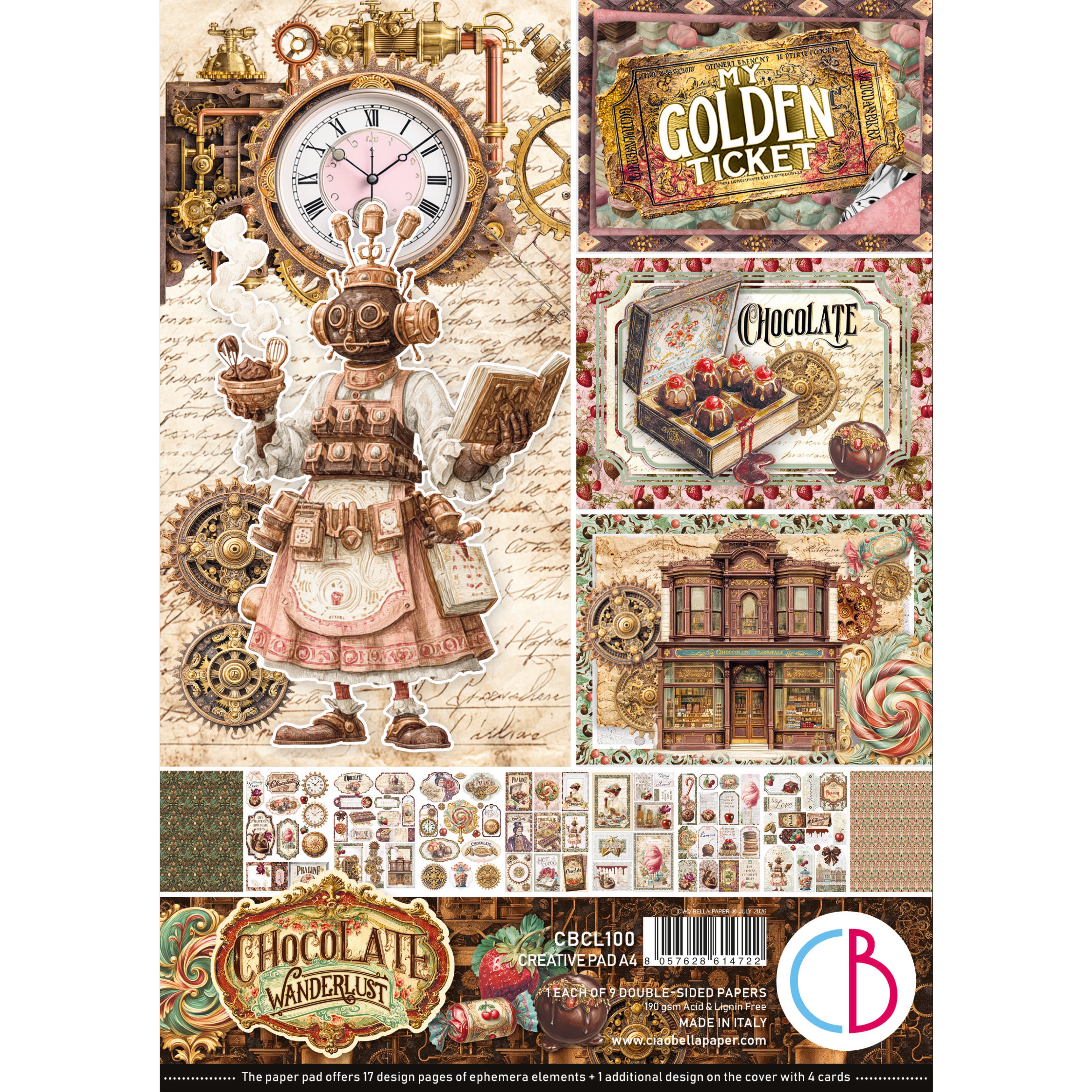 Ciao Bella CHOCOLATE WANDERLUST A4 Creative Pad #CBCL100
