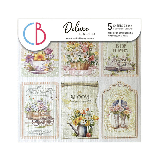 Ciao Bella FLOWER SHOP 6x6" PEARL Sheets 5 Pcs #CBDQ011