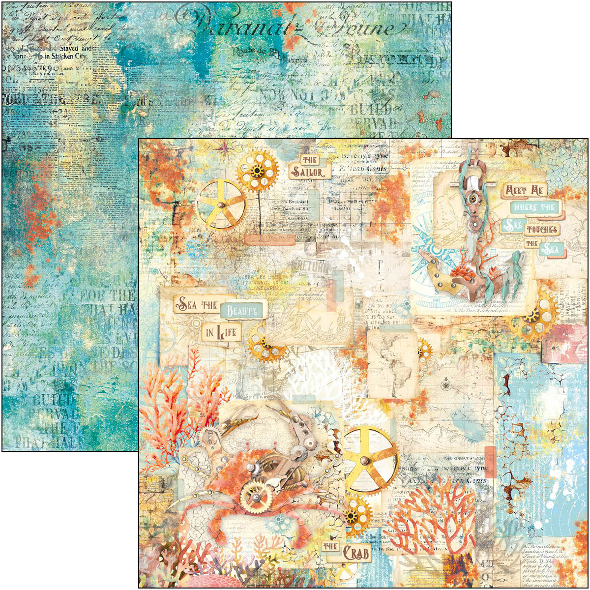 Ciao Bella CORAL REEF 8x8 Paper Pad 12 Sheets #CBH078