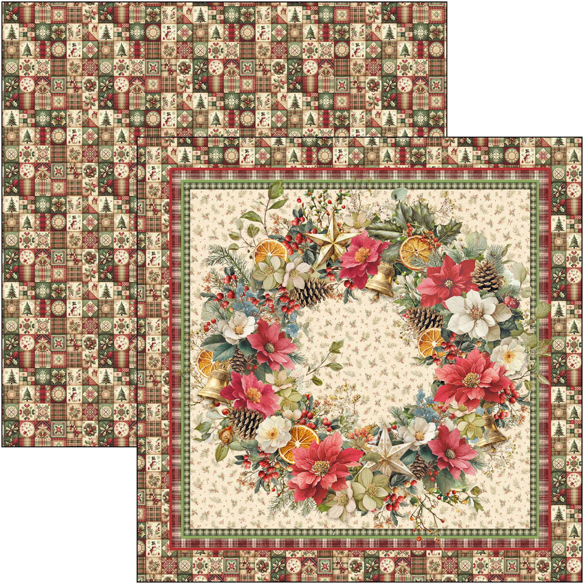 Ciao Bella MERRY and BRIGHT 8x8 Paper Pad 12 Sheets #CBH098