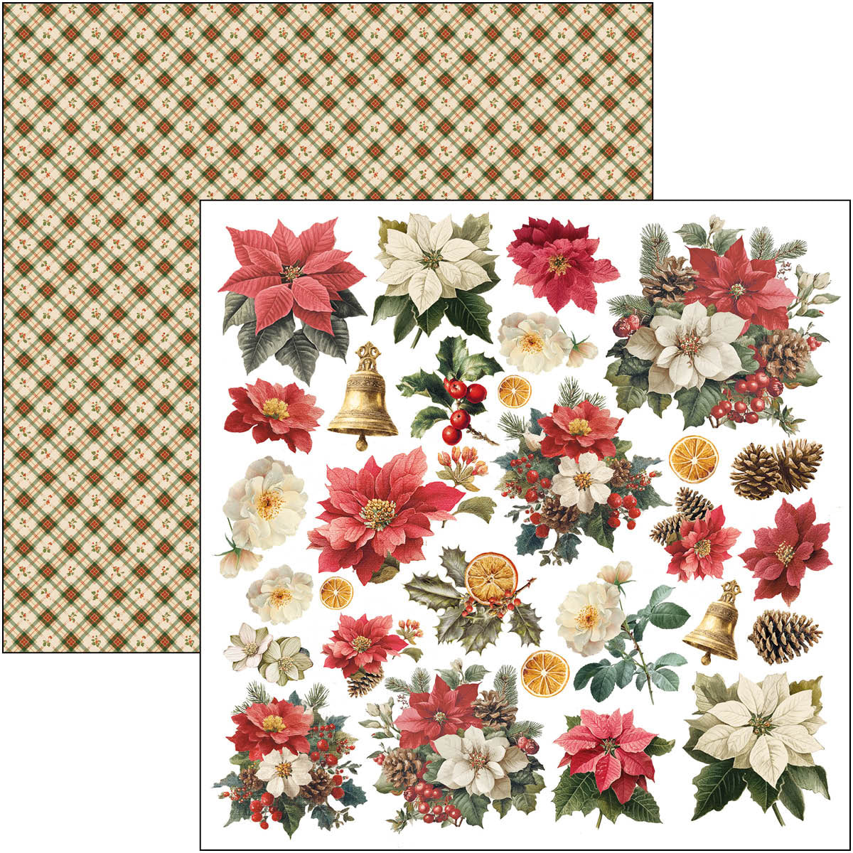 Ciao Bella MERRY and BRIGHT 8x8 Paper Pad 12 Sheets #CBH098