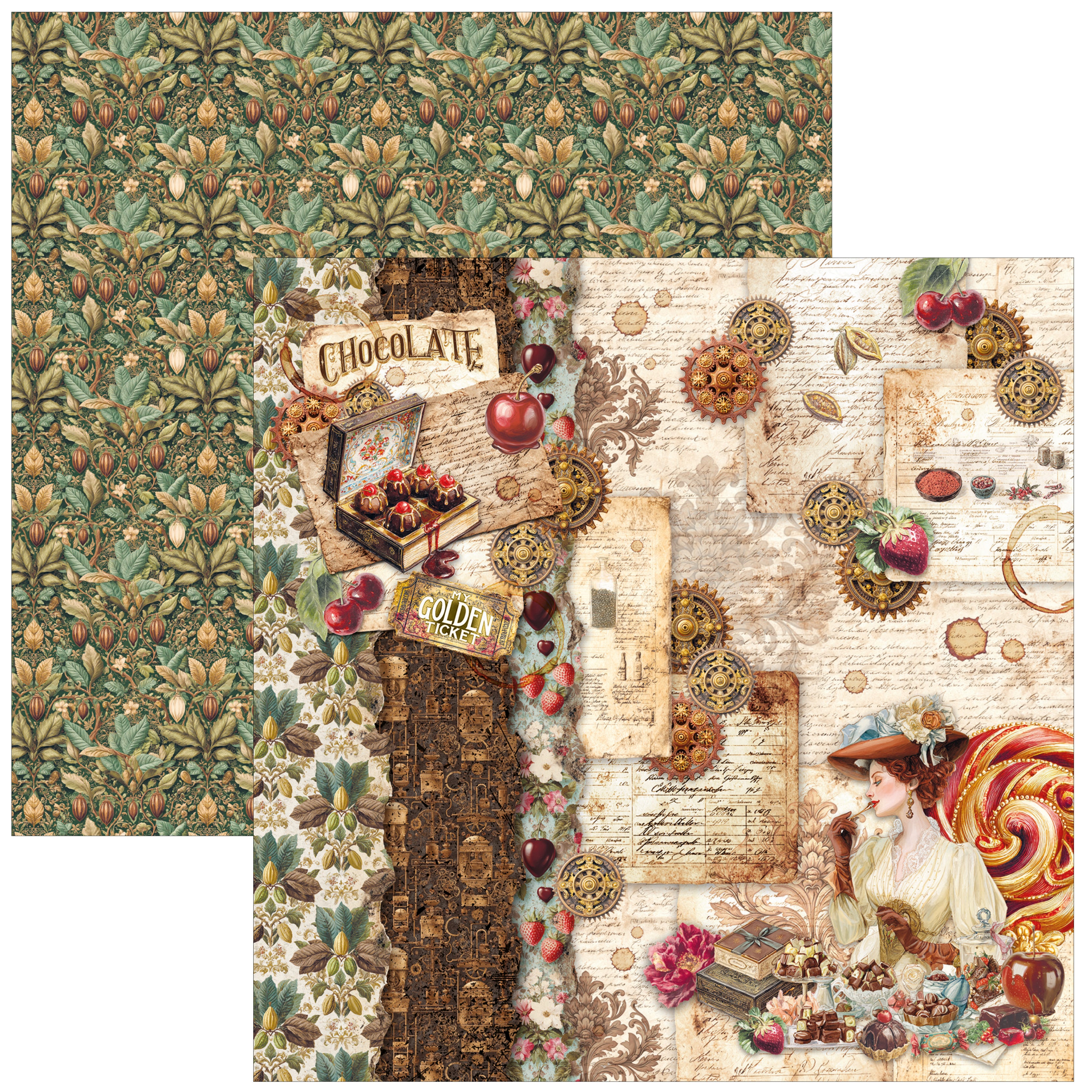 Ciao Bella CHOCOLATE WANDERLUST 8x8 Paper Pad 12 Sheets #CBH100