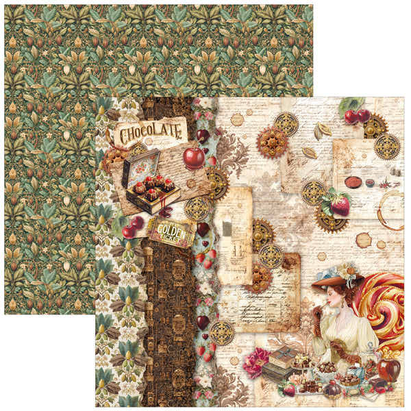 Ciao Bella CHOCOLATE WANDERLUST 8x8 Paper Pad 12 Sheets #CBH100