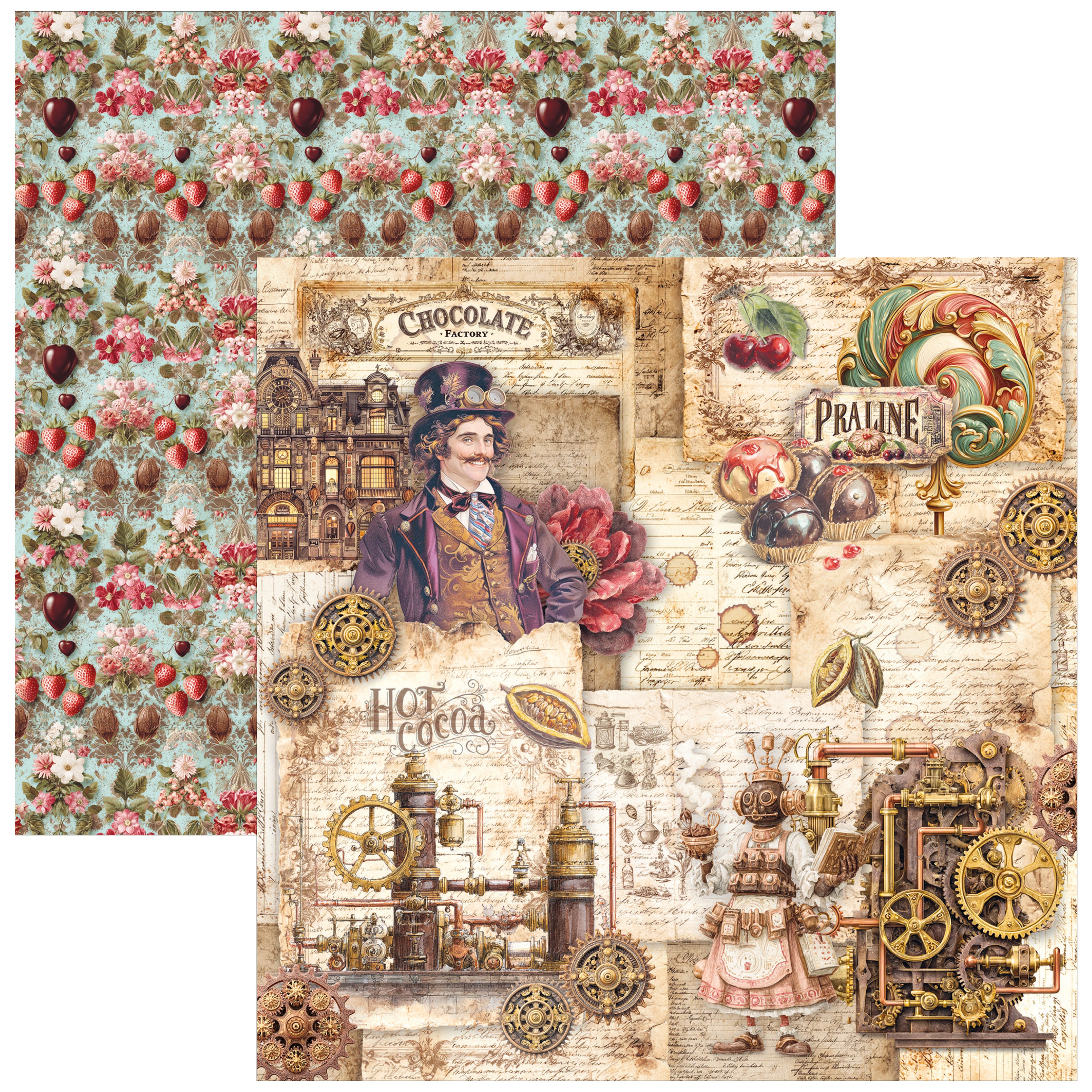 Ciao Bella CHOCOLATE WANDERLUST 8x8 Paper Pad 12 Sheets #CBH100