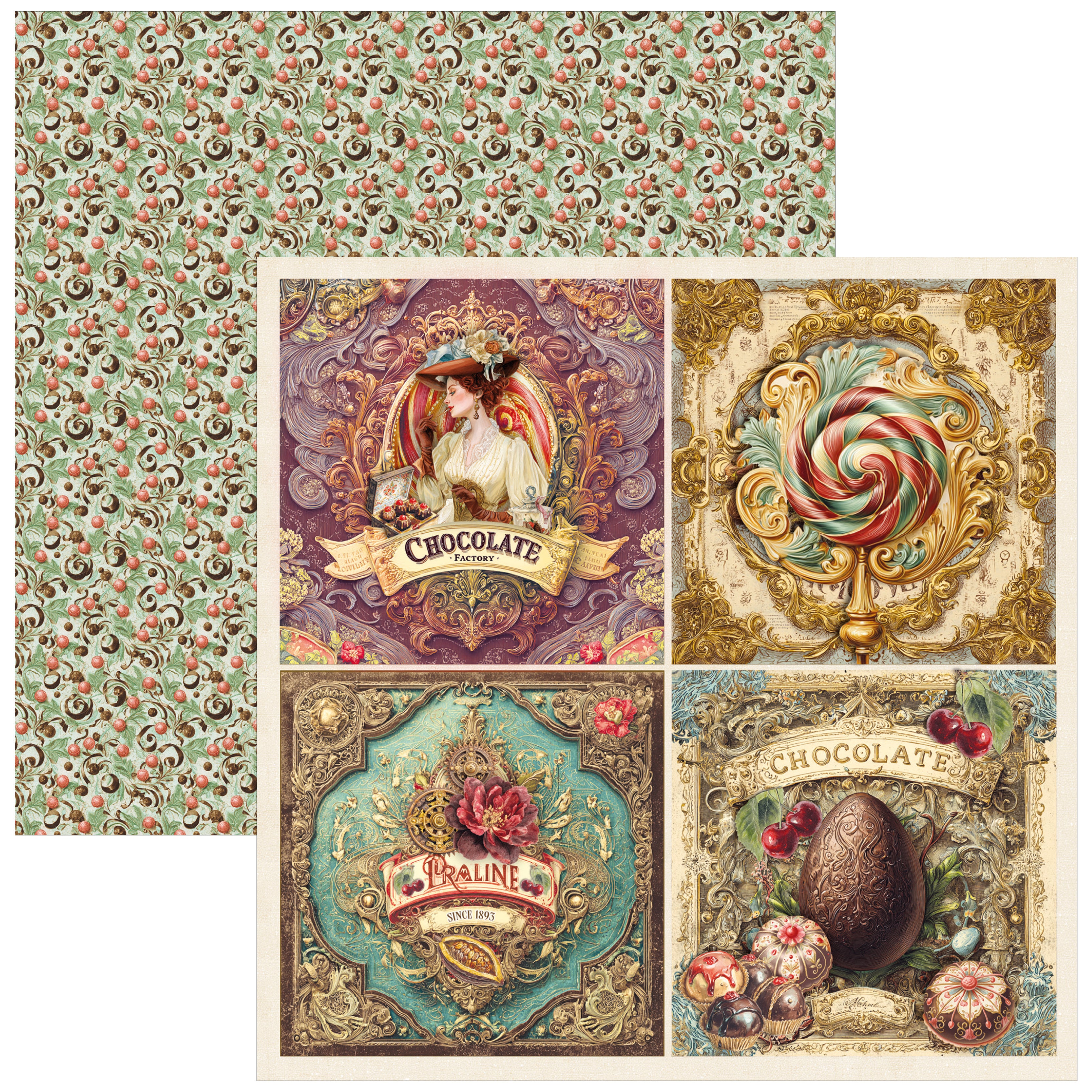 Ciao Bella CHOCOLATE WANDERLUST 8x8 Paper Pad 12 Sheets #CBH100