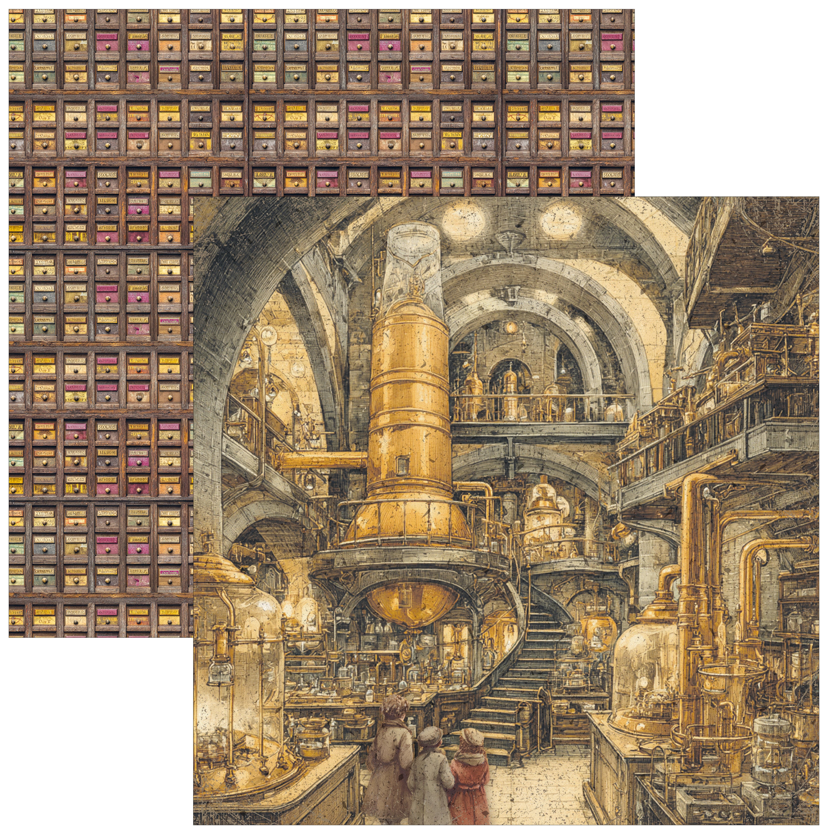 Ciao Bella CHOCOLATE WANDERLUST 8x8 Paper Pad 12 Sheets #CBH100