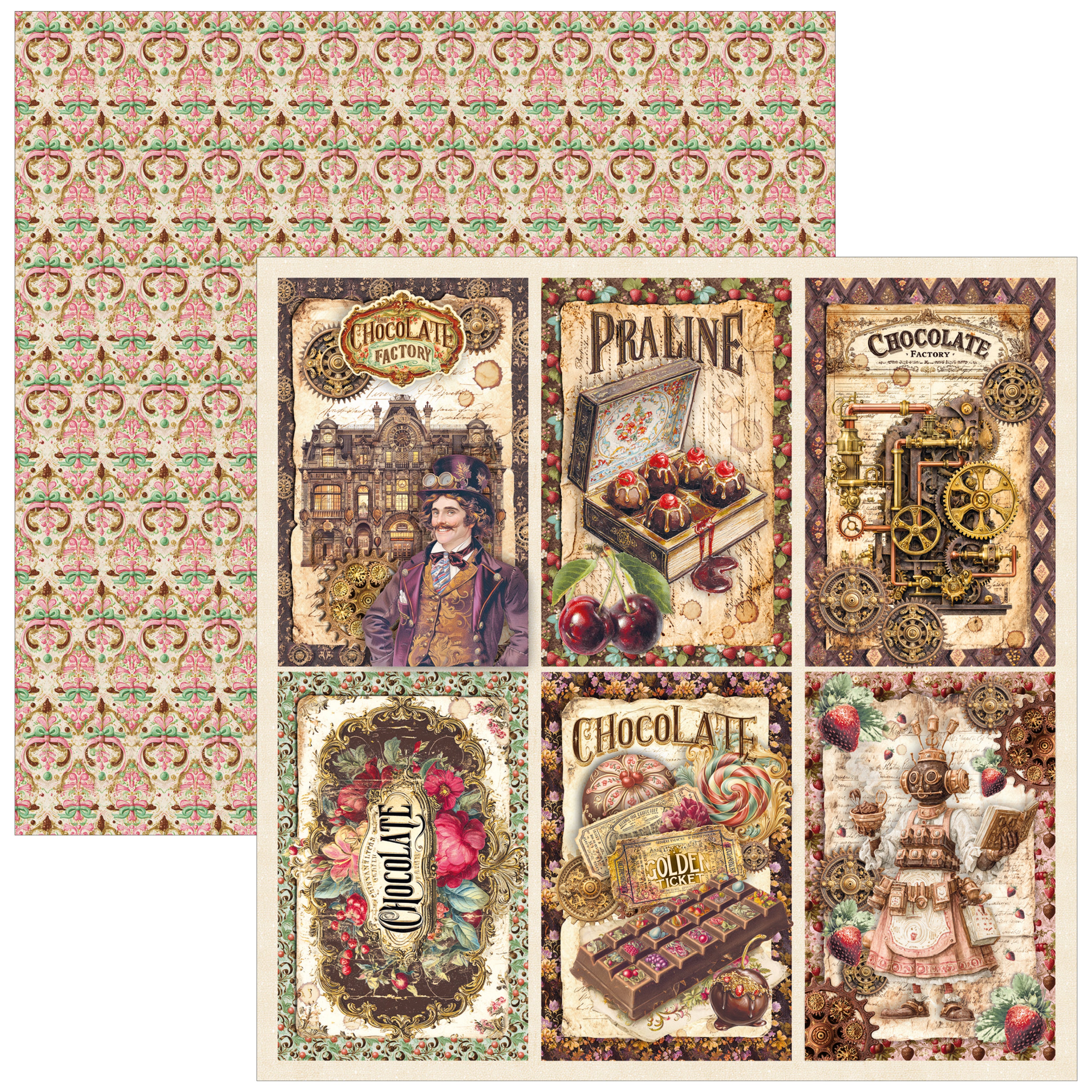 Ciao Bella CHOCOLATE WANDERLUST 8x8 Paper Pad 12 Sheets #CBH100