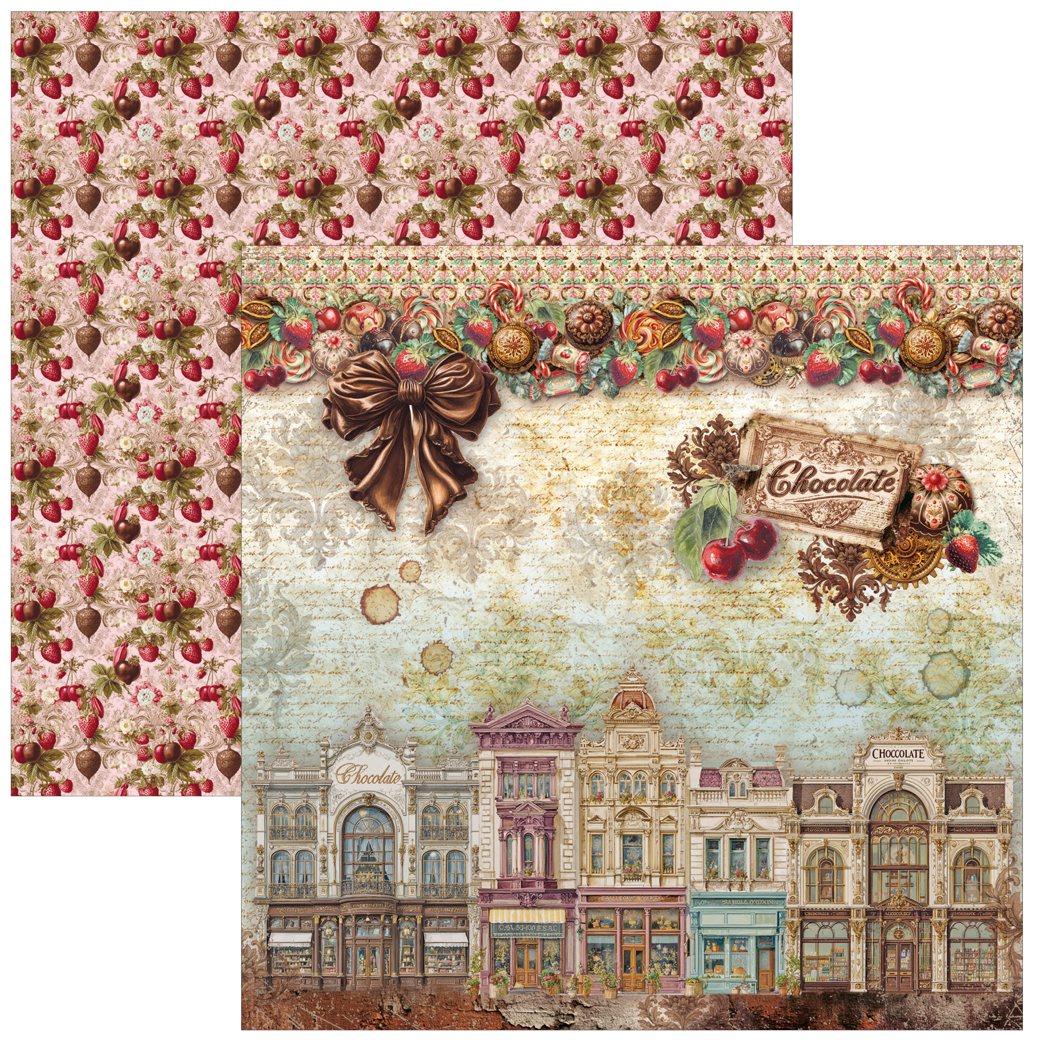 Ciao Bella CHOCOLATE WANDERLUST 8x8 Paper Pad 12 Sheets #CBH100