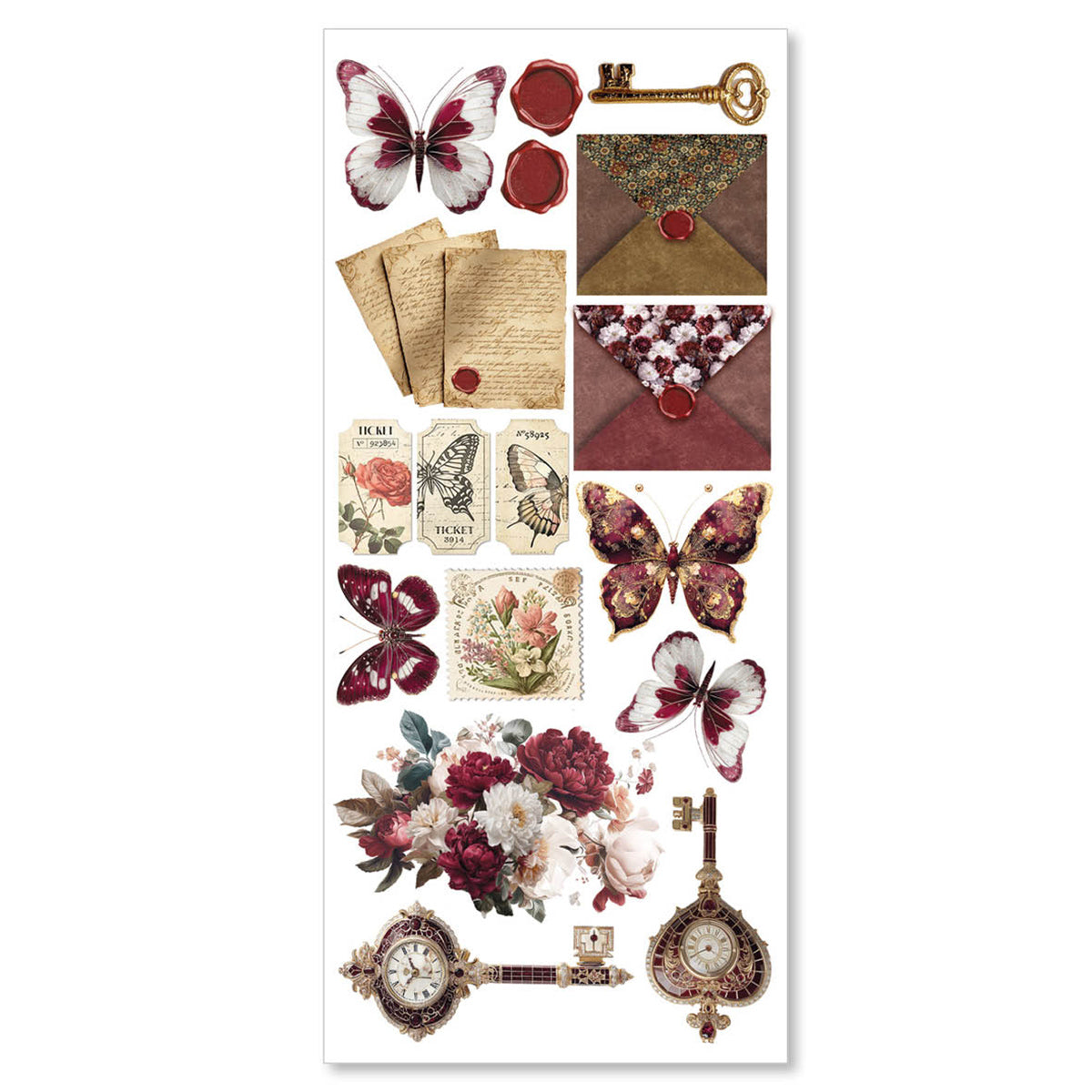 Ciao Bella BOOK LOVERS ART Transparent STICKERS 5 sheets #CBI007