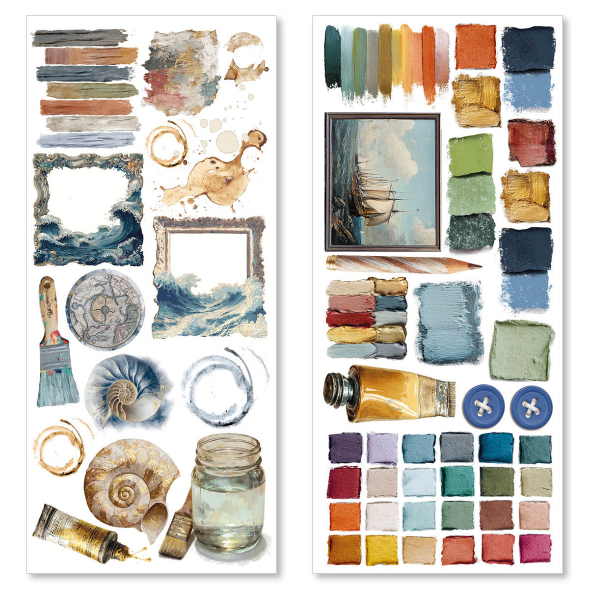 Ciao Bella AN ARTIST JOURNEY ART Transparent STICKERS 5 sheets #CBI008