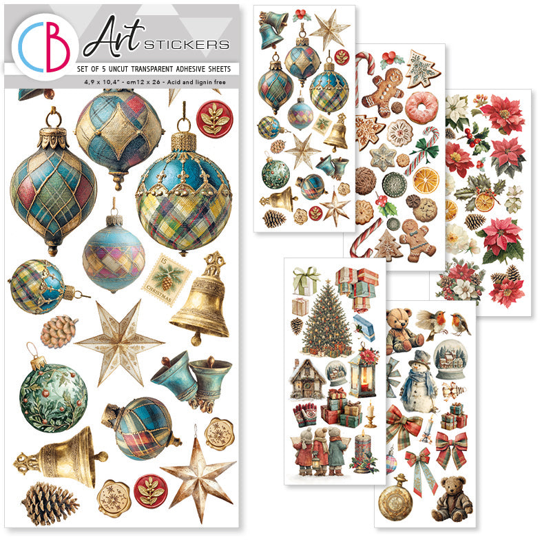 Ciao Bella MERRY and BRIGHT Christmas - Transparent STICKERS 5 sheets #CBI017