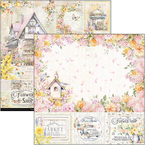 Ciao Bella FLOWER SHOP 12x12 Paper Pad 12 Sheets #CBPM077