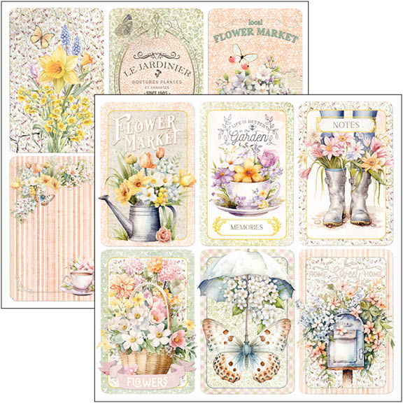 Ciao Bella FLOWER SHOP 12x12 Paper Pad 12 Sheets #CBPM077