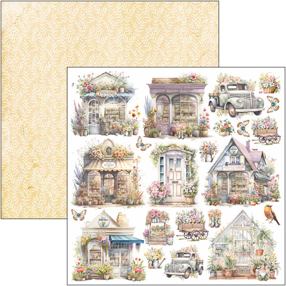 Ciao Bella FLOWER SHOP 12x12 Paper Pad 12 Sheets #CBPM077