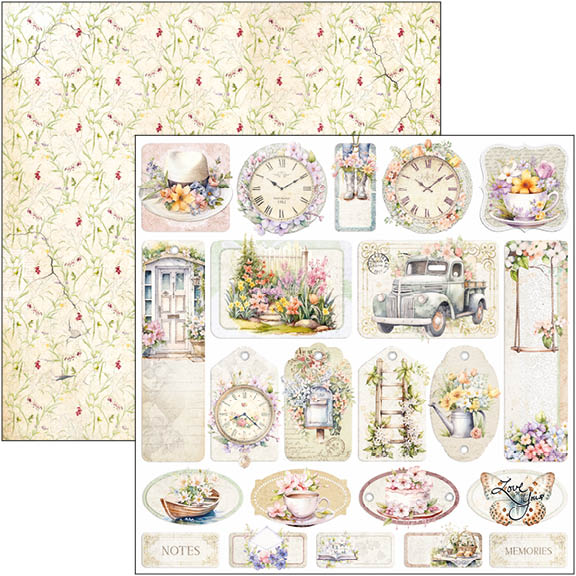 Ciao Bella FLOWER SHOP 12x12 Paper Pad 12 Sheets #CBPM077