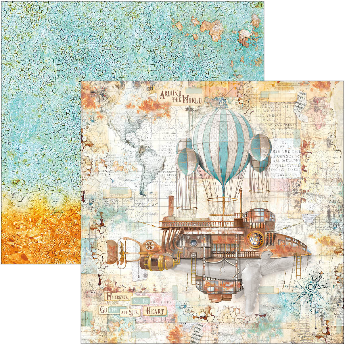 Ciao Bella CORAL REEF 12x12 Paper Pad 12 Sheets #CBPM078