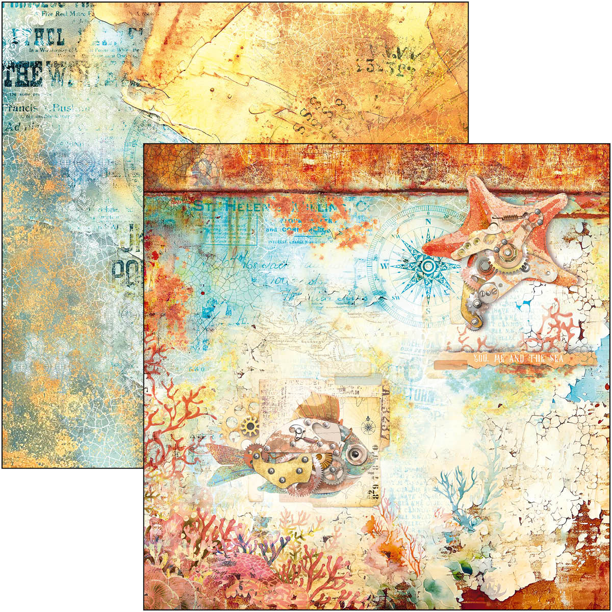 Ciao Bella CORAL REEF 12x12 Paper Pad 12 Sheets #CBPM078