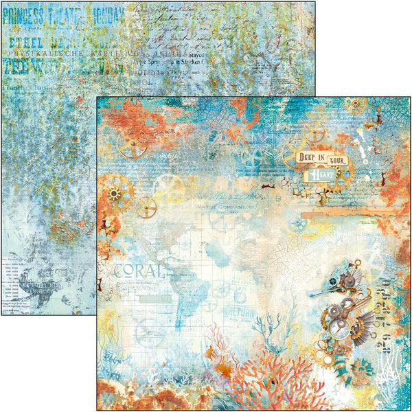 Ciao Bella CORAL REEF 12x12 Paper Pad 12 Sheets #CBPM078