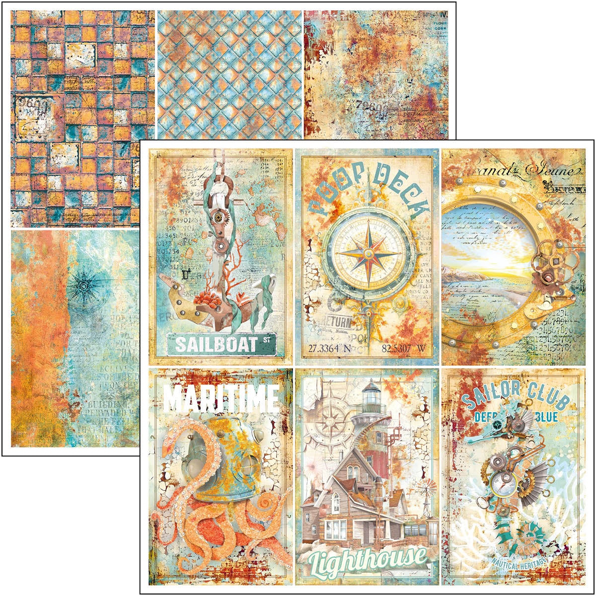 Ciao Bella CORAL REEF 12x12 Paper Pad 12 Sheets #CBPM078