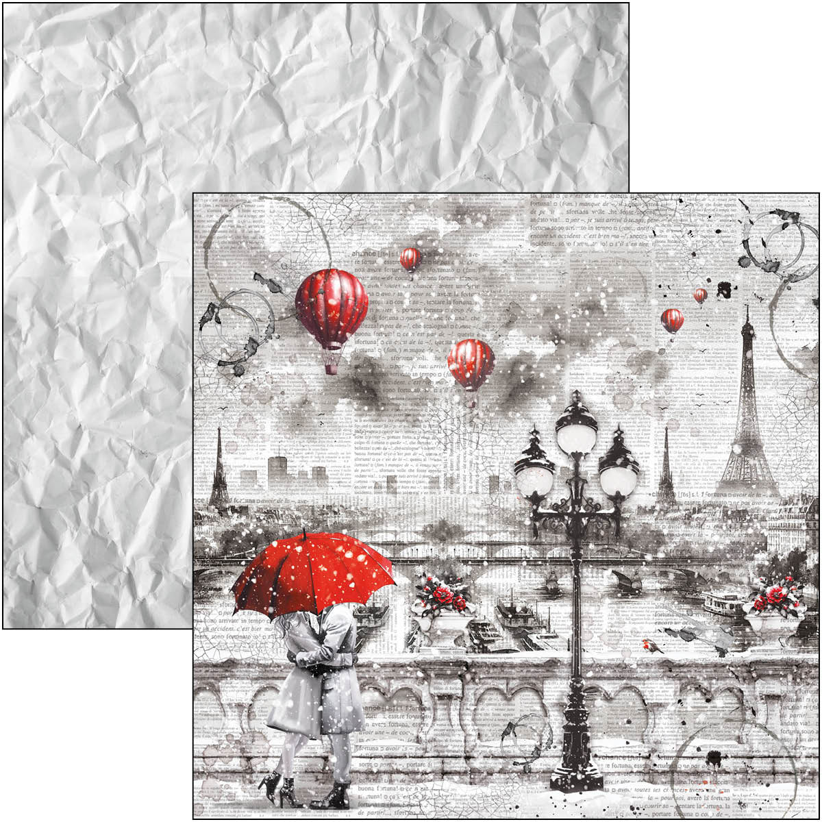 Ciao Bella PARIS JE T'AIME 12x12 Paper Pad 12 Sheets #CBPM081