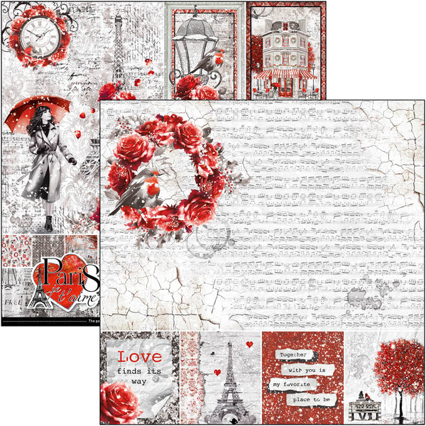 Ciao Bella PARIS JE T'AIME 12x12 Paper Pad 12 Sheets #CBPM081