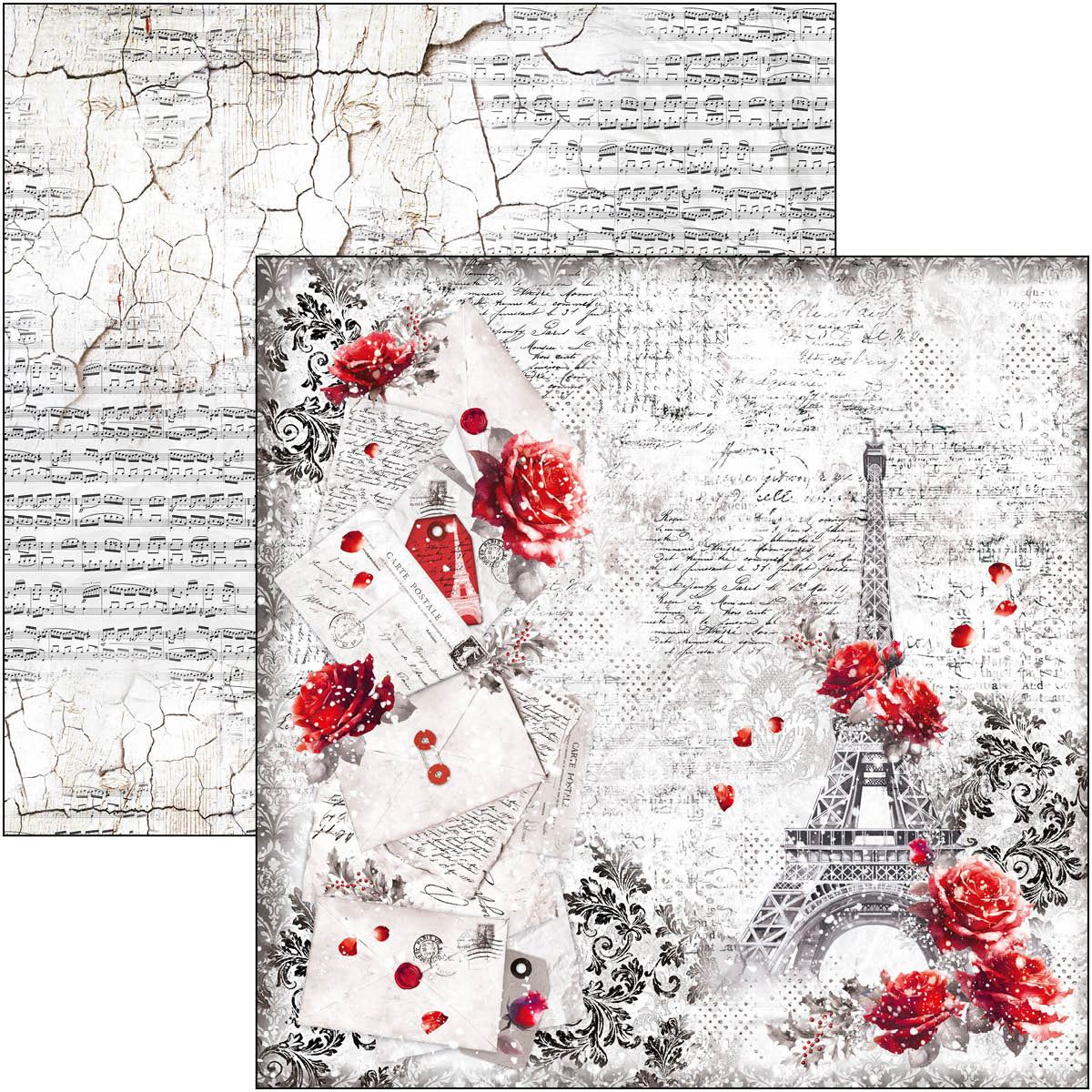 Ciao Bella PARIS JE T'AIME 12x12 Paper Pad 12 Sheets #CBPM081