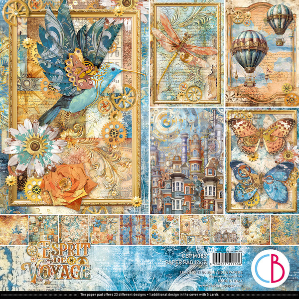 Ciao Bella ESPRIT DE VOYAGE 12x12 Paper Pad 12 Sheets #CBPM082