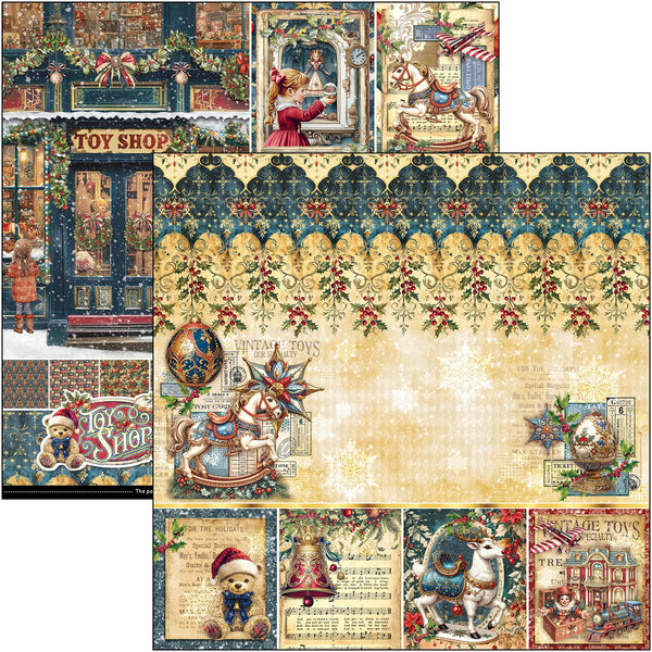 Ciao Bella TOY SHOP Winter Christmas 12x12 Paper Pad 12 Sheets #CBPM089