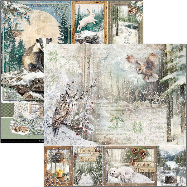 Ciao Bella FOREST TALES Winter Christmas 12x12 Paper Pad 12 Sheets #CBPM090