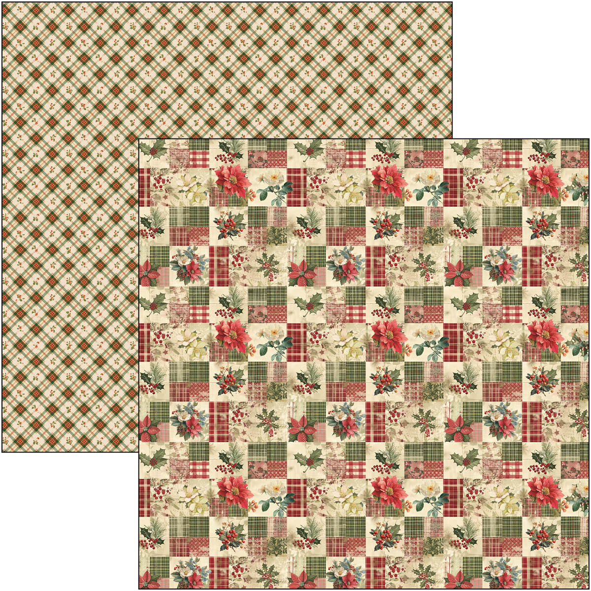 Ciao Bella MERRY and BRIGHT Christmas 12x12 Paper Pad 12 Sheets #CBPM098