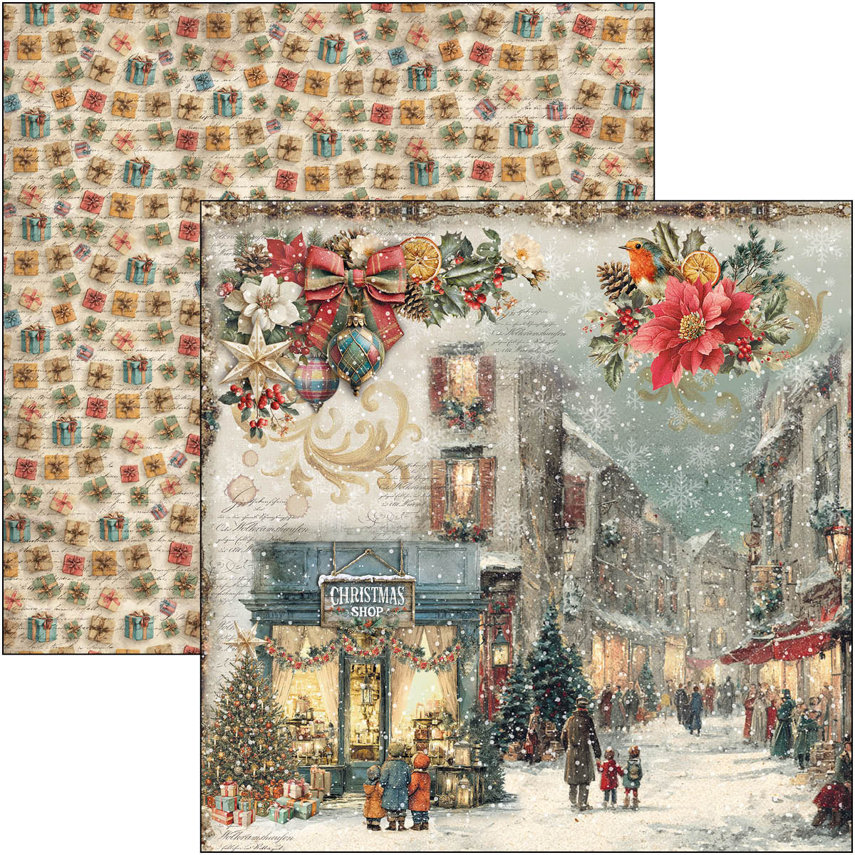 Ciao Bella MERRY and BRIGHT Christmas 12x12 Paper Pad 12 Sheets #CBPM098