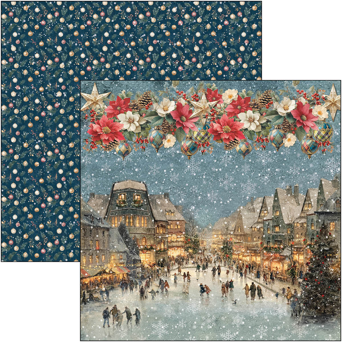 Ciao Bella MERRY and BRIGHT Christmas 12x12 Paper Pad 12 Sheets #CBPM098