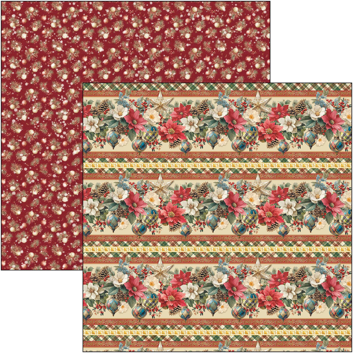 Ciao Bella MERRY and BRIGHT Christmas 12x12 Paper Pad 12 Sheets #CBPM098